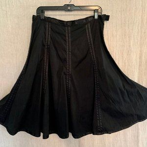 Black silk ribbon skirt by Covelo